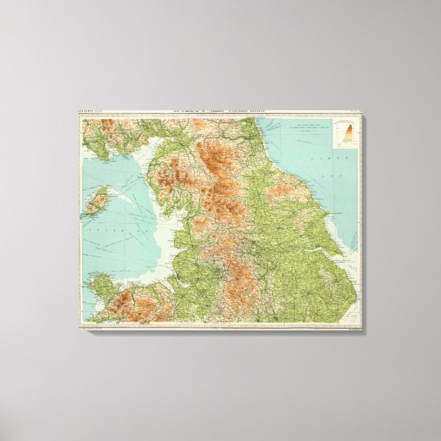England & Wales, northern section Canvas Print (Front)