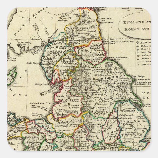 England, Wales Roman, modern Square Sticker (Front)