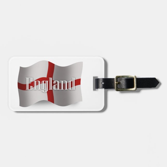 England Waving Flag Luggage Tag (Front Horizontal)