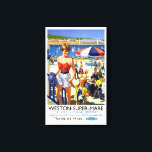 England Weston Super Mare Vintage Travel Poster Canvas Print<br><div class="desc">Restored and digitally enhanced vintage travel poster of Weston Super Mare in England. Imperfections removed. Colours corrected.</div>