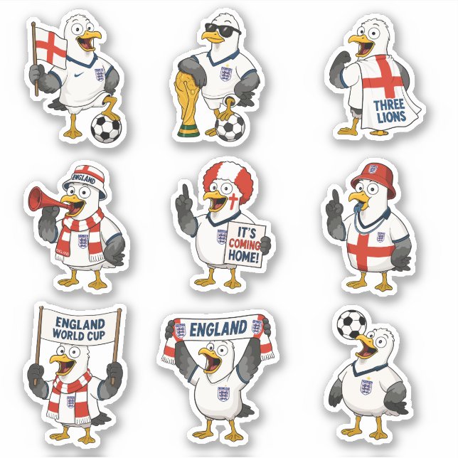 England World Cup Stickers (Front)