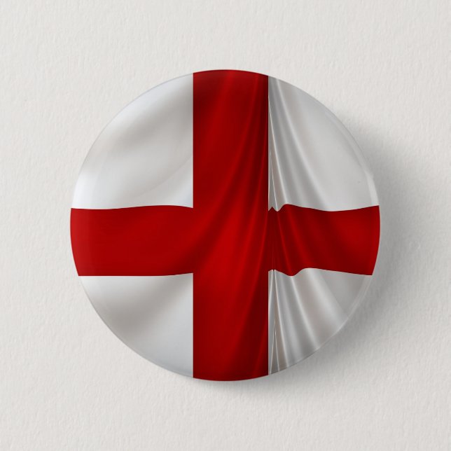 England's St George Cross Patriotic Flag 6 Cm Round Badge (Front)