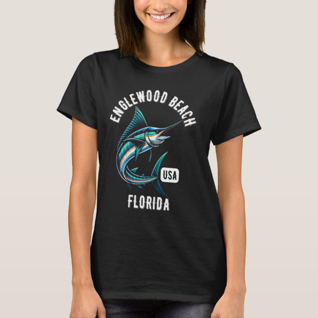 Englewood Beach Florida USA Fishing Design T-Shirt (Front)