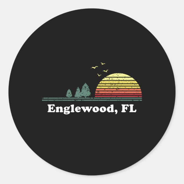 Englewood Florida Home Print Classic Round Sticker (Front)