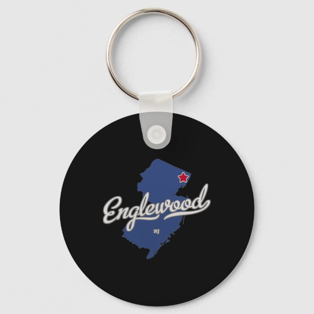 Englewood New Jersey Nj Map  Key Ring (Front)
