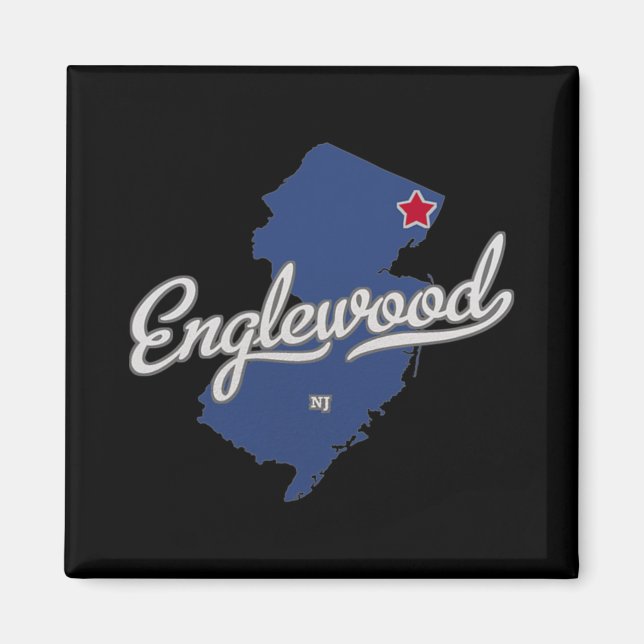Englewood New Jersey Nj Map  Magnet (Front)
