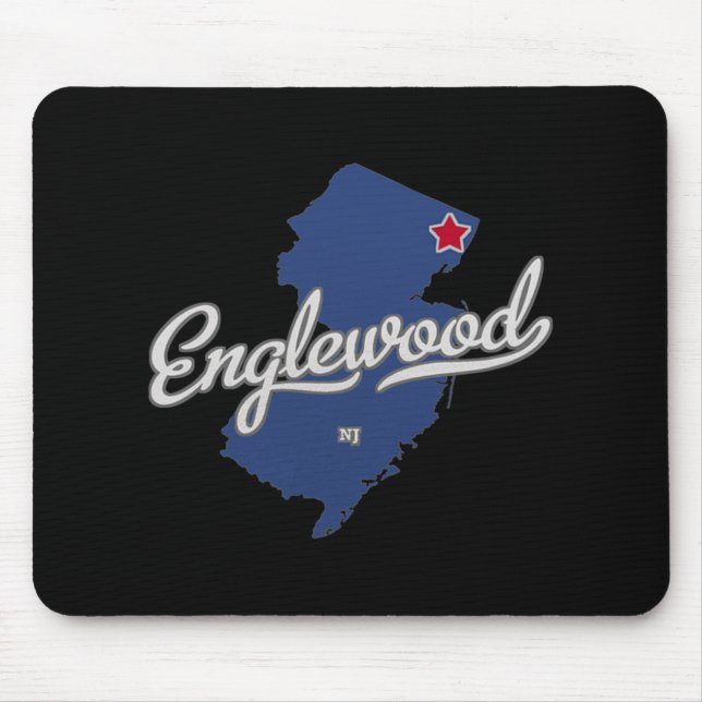 Englewood New Jersey Nj Map  Mouse Mat (Front)