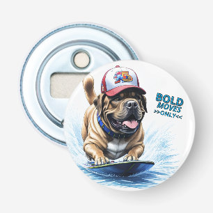 Englische Dogge Mastiff auf Surfbrett Bottle Opener