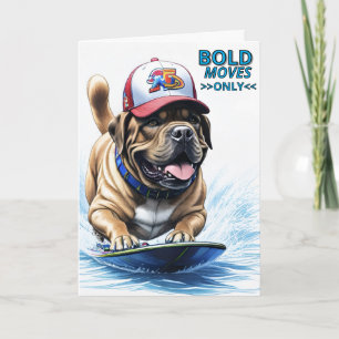 Englische Dogge Mastiff auf Surfbrett Card
