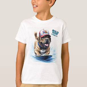 Englische Dogge Mastiff auf Surfbrett T-Shirt