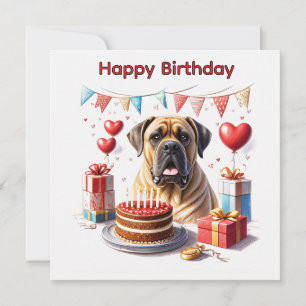 Englische Dogge Mastiff Birthday  Holiday Card