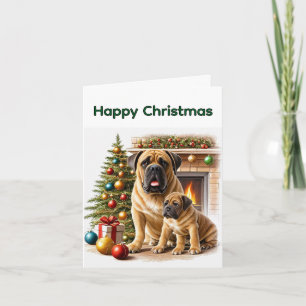 Englische Dogge Mastiff Christmas Holiday Card