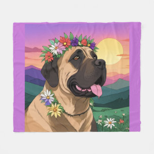 Englische Dogge Mastiff Comic Fleece Blanket
