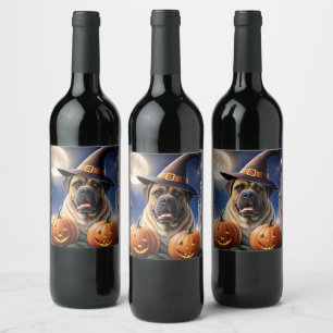 Englische Dogge Mastiff Date Wine Label