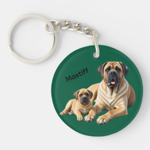 Englische Dogge Mastiff mit Kind Key Ring