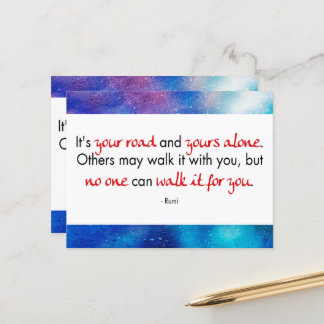Englisches Zitat von Rumi - Es ist Ihre Straße Mit Postcard