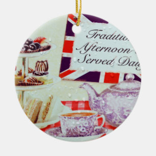 English Afternoon Tea Ceramic Tree Decoration