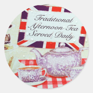 English Afternoon Tea Classic Round Sticker