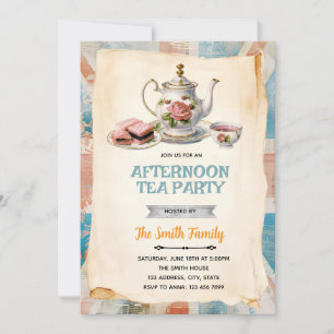 English Afternoon Tea party Invitation