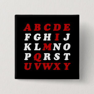 English Alphabet 15 Cm Square Badge