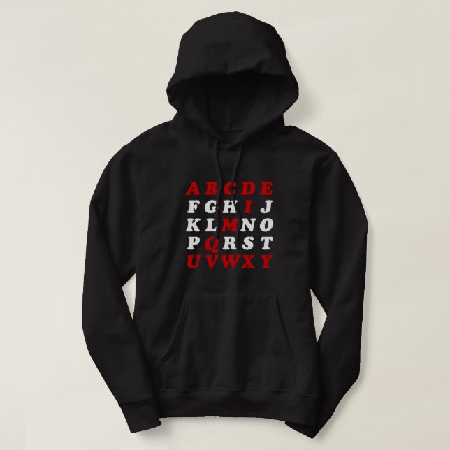 English Alphabet Hoodie (Design Front)