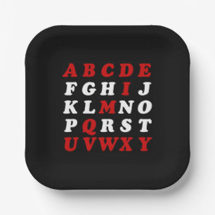 English Alphabet Paper Plate