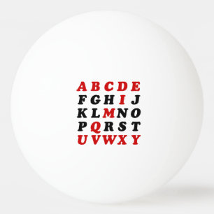 English Alphabet Ping Pong Ball