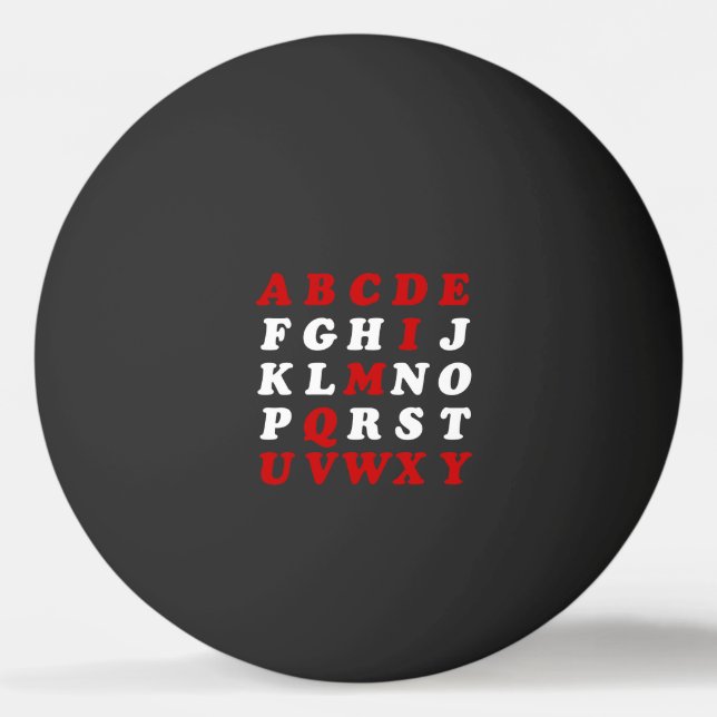 English Alphabet Ping Pong Ball (Front)