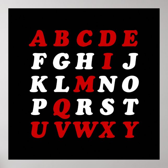 English Alphabet Poster (Front)
