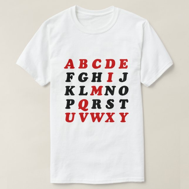 English Alphabet T-Shirt (Design Front)