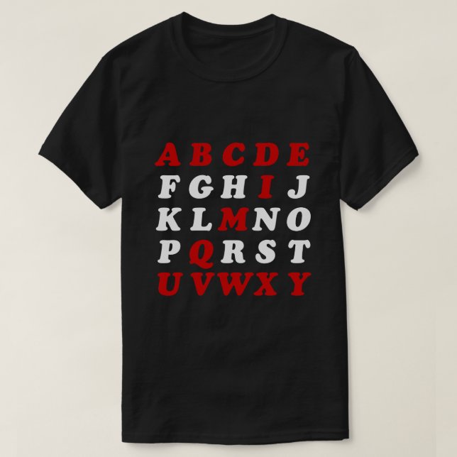English Alphabet T-Shirt (Design Front)