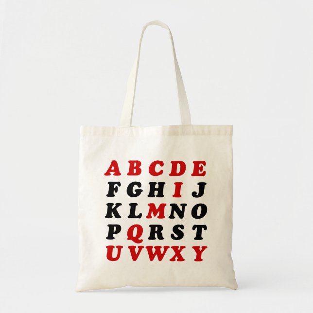 English Alphabet Tote Bag (Front)