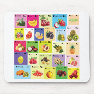 English Alphabets with fruits Mouse Mat