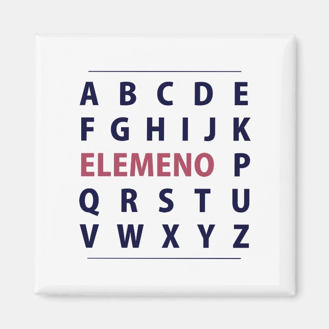 English Alphapbet ELEMENO Song Magnet (Front)