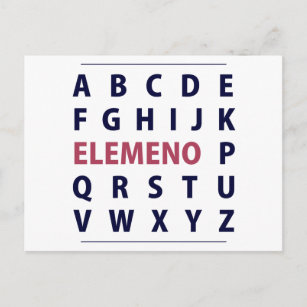 English Alphapbet ELEMENO Song Postcard