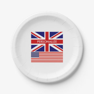 English American British Union Jack flag custom Paper Plate