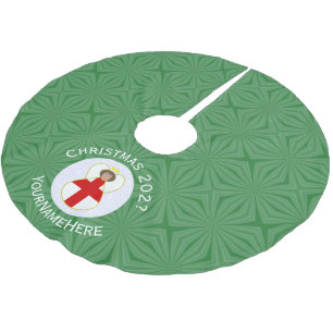 English Angel Christmas Flag Personalised Brushed Polyester Tree Skirt