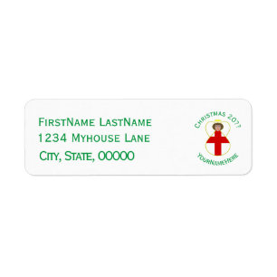 English Angel Christmas Flag Return Address