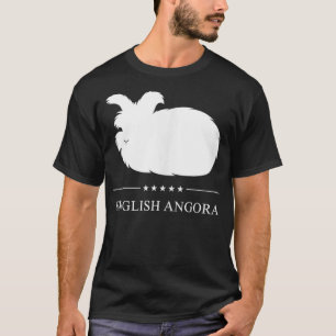 English Angora Rabbit White Silhouette  T-Shirt