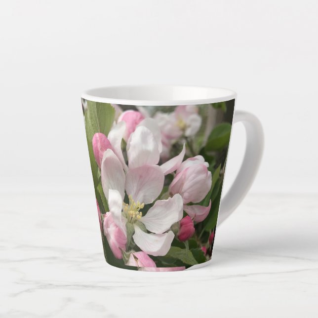  English Apple Blossom Mother’s Day Latte Mug (Right Angle)
