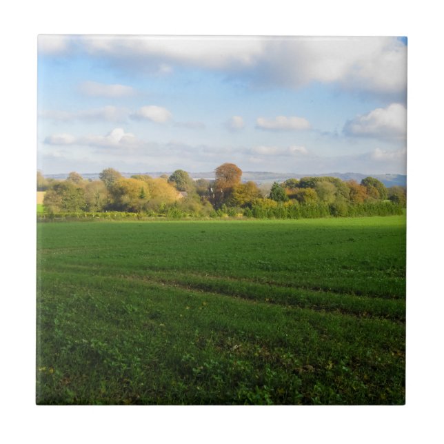 English Autumn Countryside - Personalised Ceramic Tile (Front)