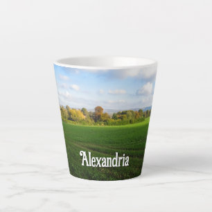 English Autumn Countryside - Small Personalised Latte Mug