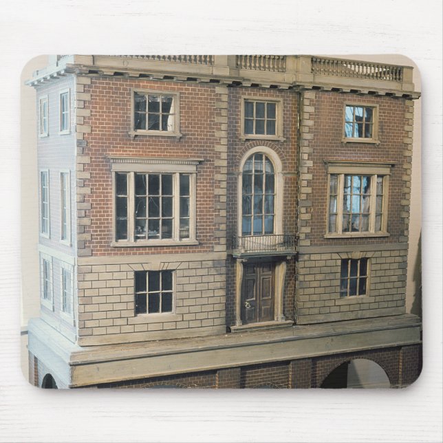 English balustraded doll's house with balcony mouse mat (Front)