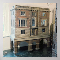 English balustraded doll's house with balcony