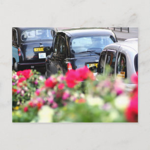 English Black Taxi Postcard