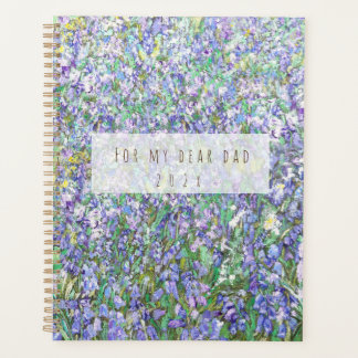 English bluebell field oil painting planner