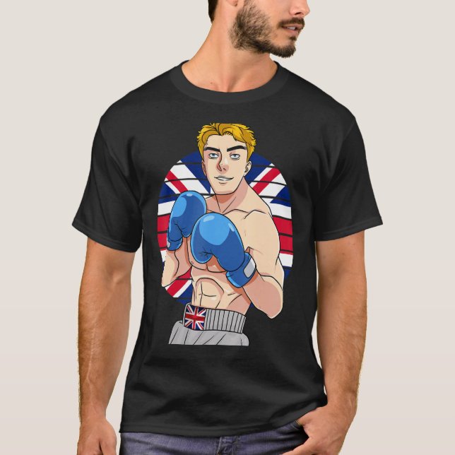 English Boxer United Kingdom Flag UK Britain Boxin T-Shirt (Front)