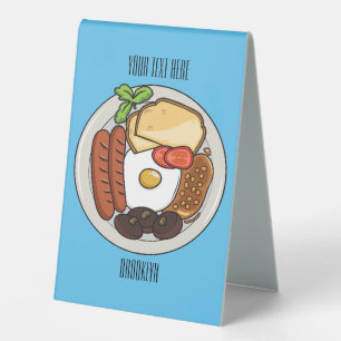 English breakfast cartoon illustration