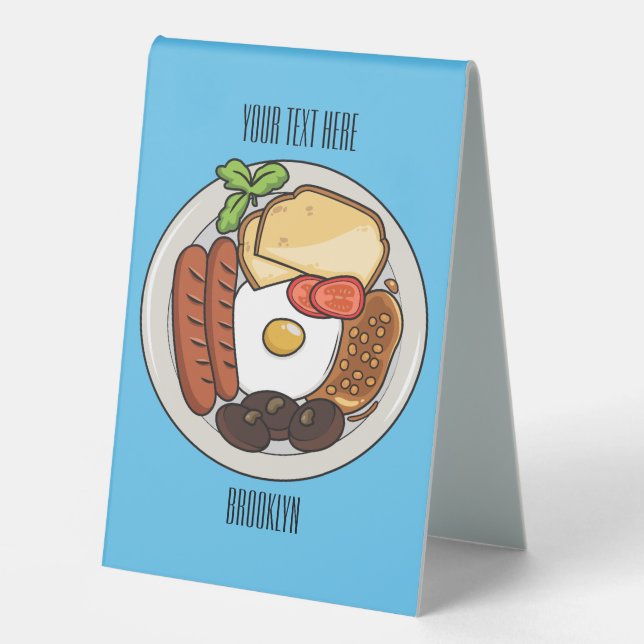 English breakfast cartoon illustration (Front)