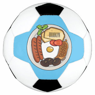 English breakfast cartoon illustration football